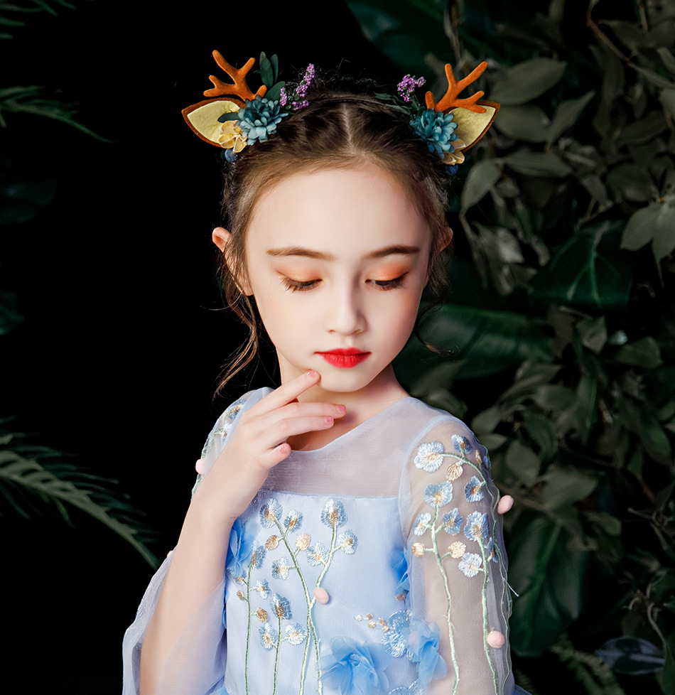 儿童圣诞节发箍女孩圣诞鹿角头箍小朋友六一头饰森系发饰摄影饰品