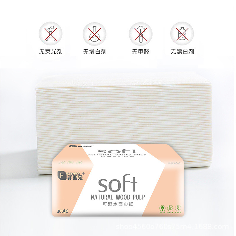 Feiyaduo 300 Sheets Wholesale Paper Toilet Paper Napkin Household Facial Tissue 60 Packs/30 Packs/27 Packs/18 Packs