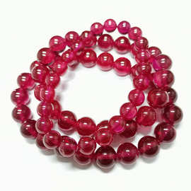 108红刚玉佛珠 红刚玉散珠子红宝石手链diy串珠 现货供应