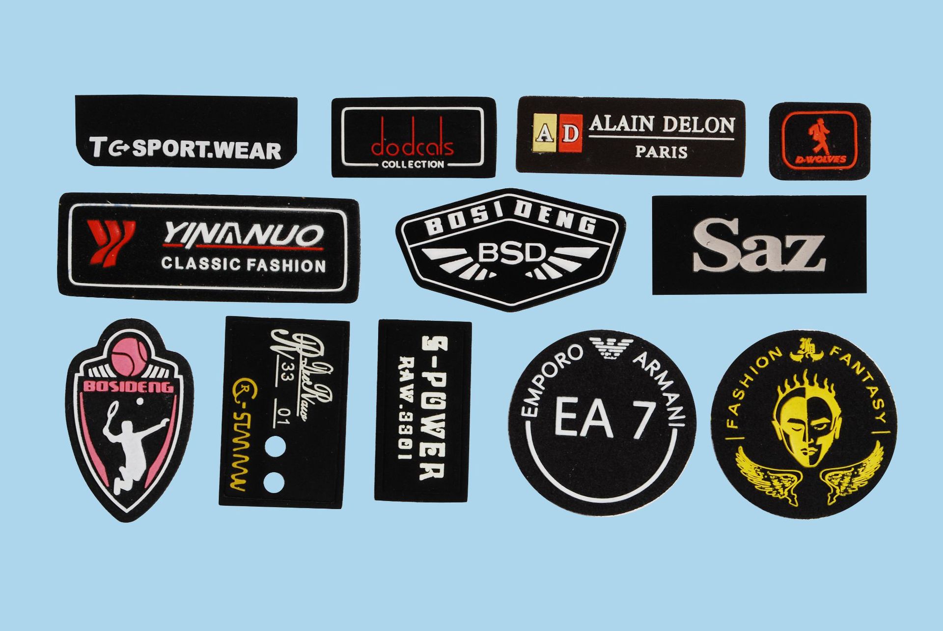 厂家制作服装箱包牛仔裤超纤皮标 pu革滴塑压花反光皮商标皮革标