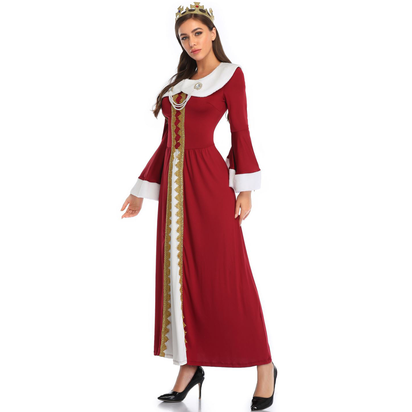 m-xl 希倍朦 万圣节女王服装 情侣装宫廷皇冠国王与皇后表演服