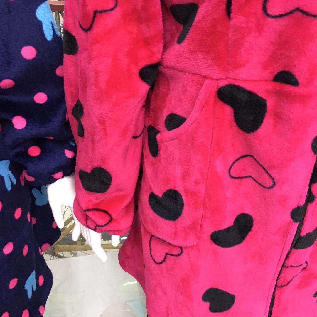 秋冬季成人法兰绒罩衣围裙护衣韩版拉链长袖加厚保暖防污厂家直销