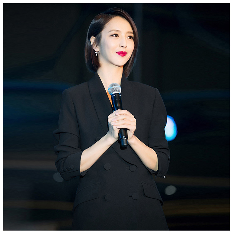 佟丽娅明星同款小西装春秋2020韩版气质修身ol职业西服两件套女