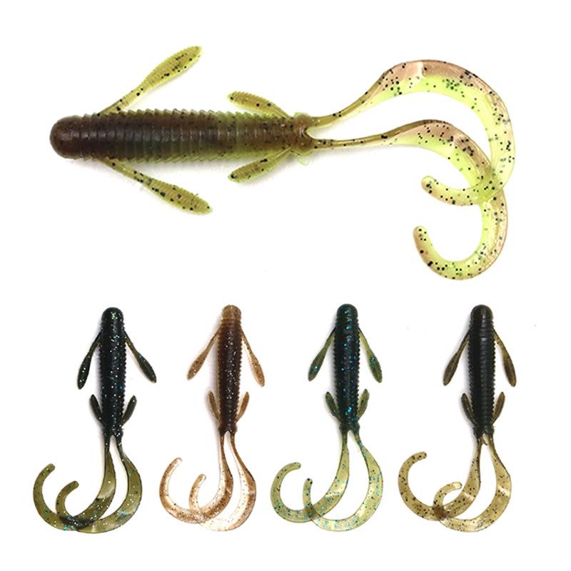 100mm 6g软虾虫路亚软饵假虾鱼饵仿真渔饵淡水海水软虫