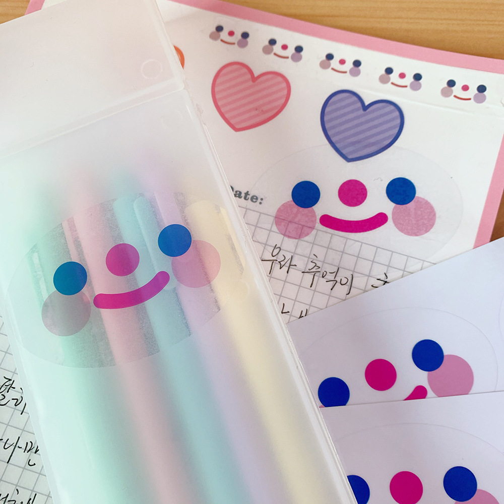 Korean Ins Cute Cloud Smiley Face Hand Ledger Sticker Cartoon Simple Student Sealing Paste Girl Heart Notebook Stickers