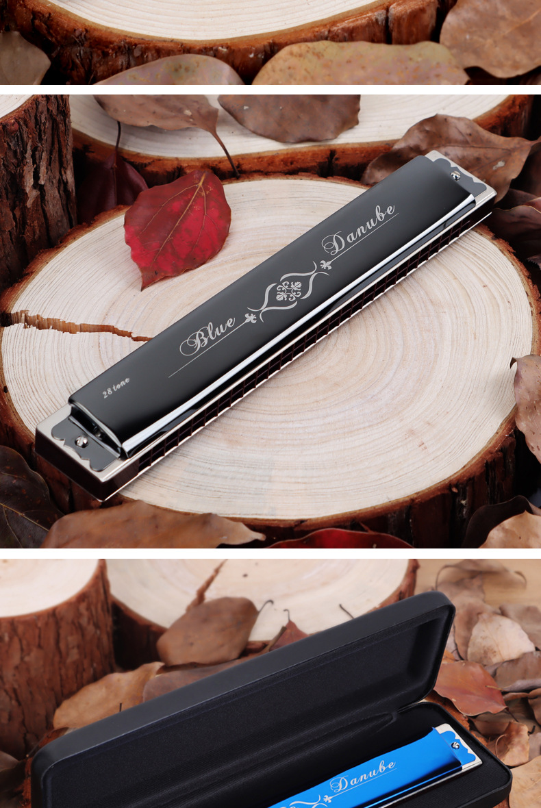 天鹅口琴28孔专业演奏级复音口琴男女初学者入门学生儿童成人重音