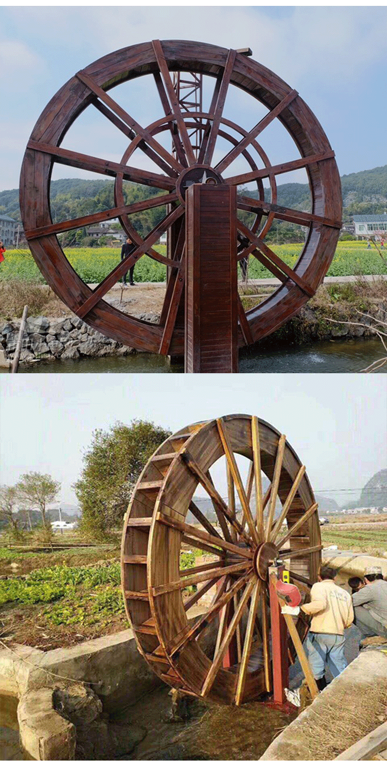景观水车风力水车木制/质水车龙骨水车仿古水车大型水车水车生产厂家