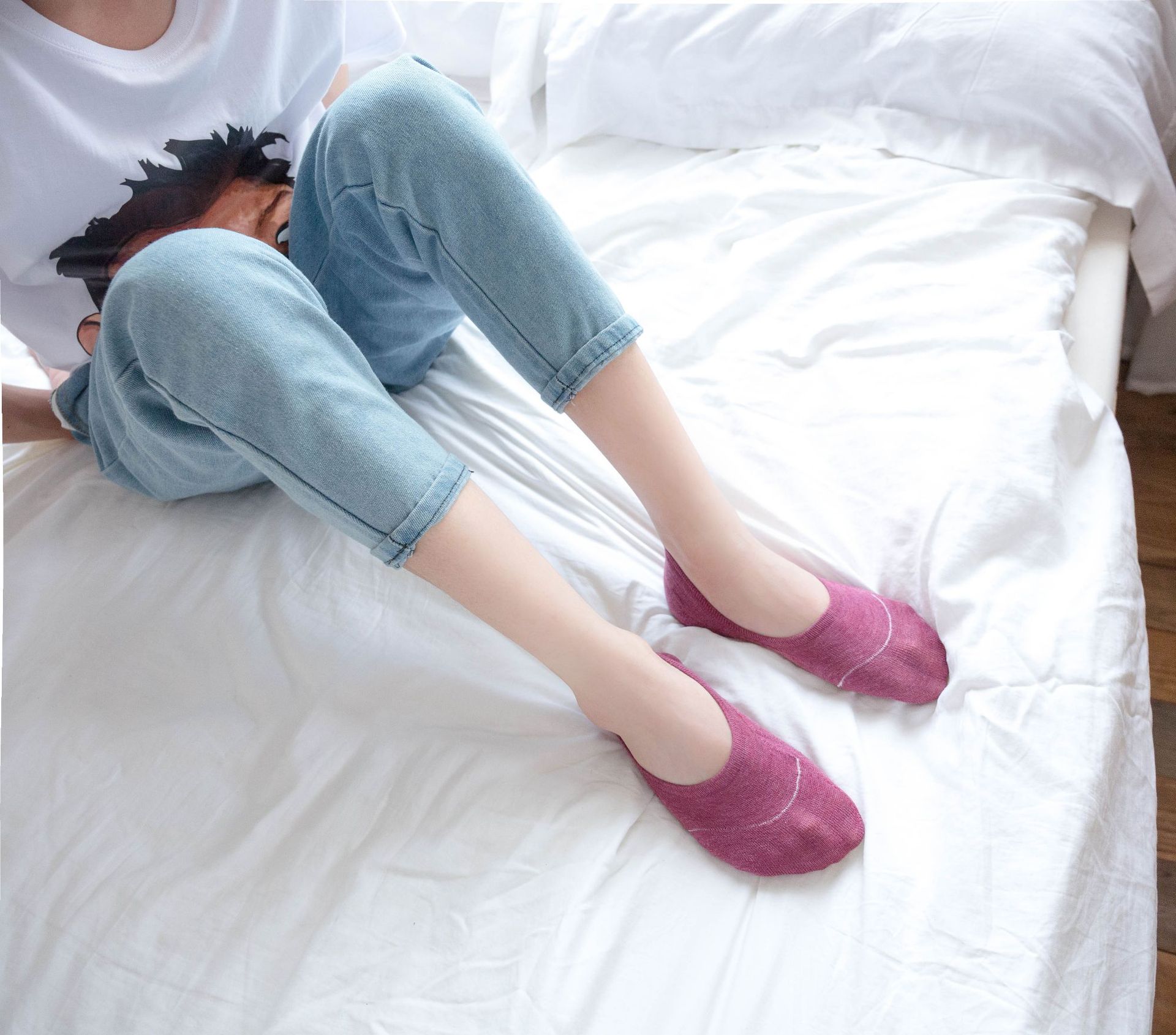 低帮男士夏季纯色棉袜子 女时尚个性潮流隐形袜 不露边板鞋船袜男