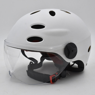 厂家直销带镜片电动车安全头盔电瓶车安全帽护头男女通用大中小码