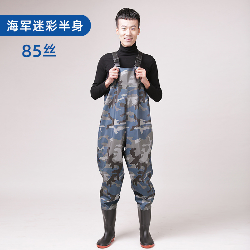 Rain Pants Waders Waterproof One-Piece Wader Men's Fishing Pants Thickened Strap Sun Protection for Whole Body Wader Wader Wholesale