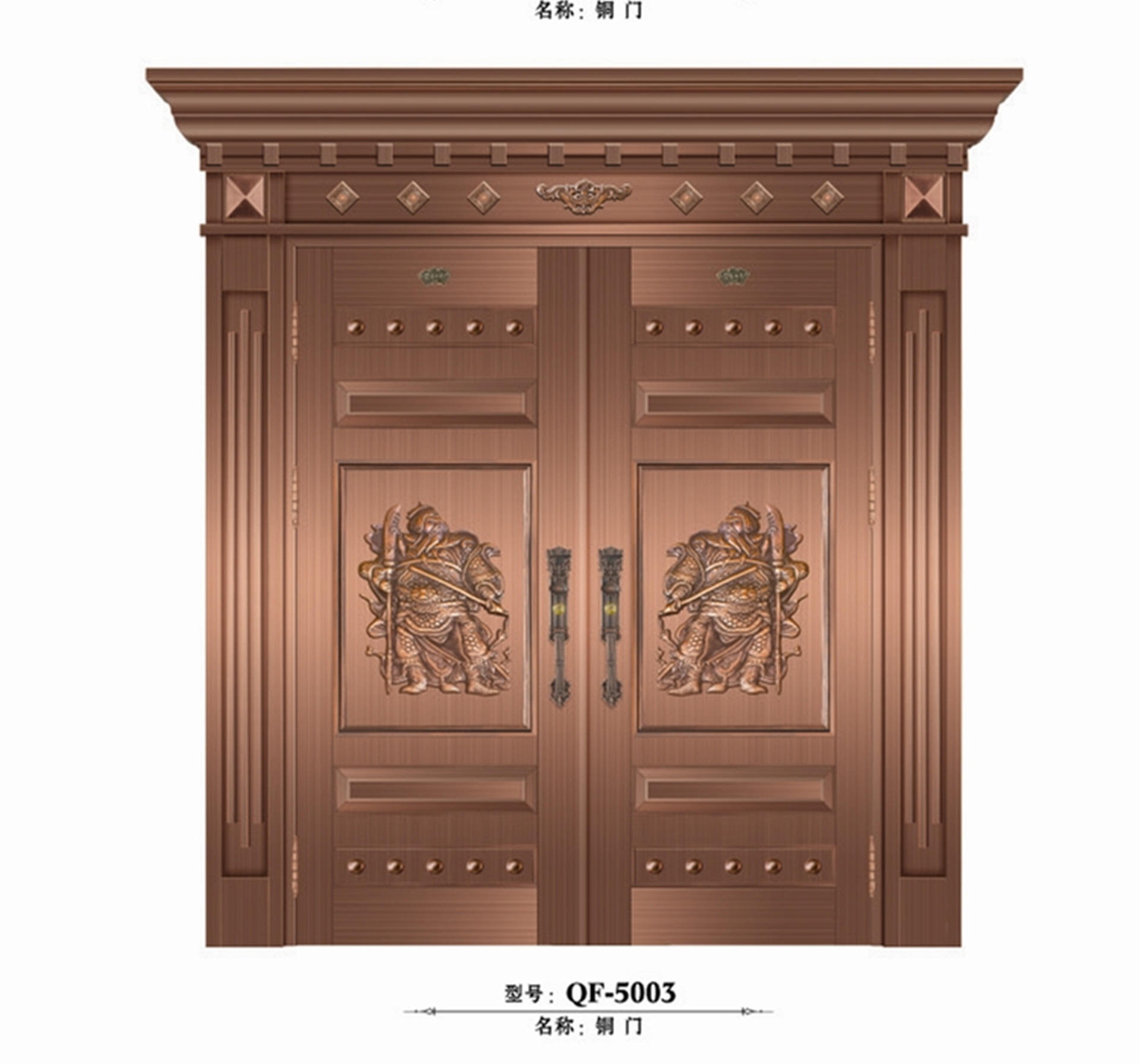 广东佛山厂家非标定制中式真铜门农村庭院铜门别墅纯铜门对开门