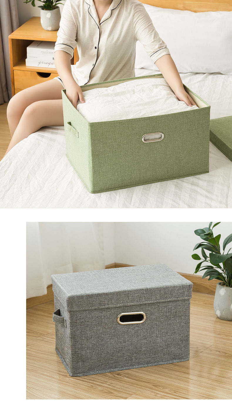衣服收纳箱布艺整理箱可折叠床上收纳盒宿舍学生储物箱子收纳神器