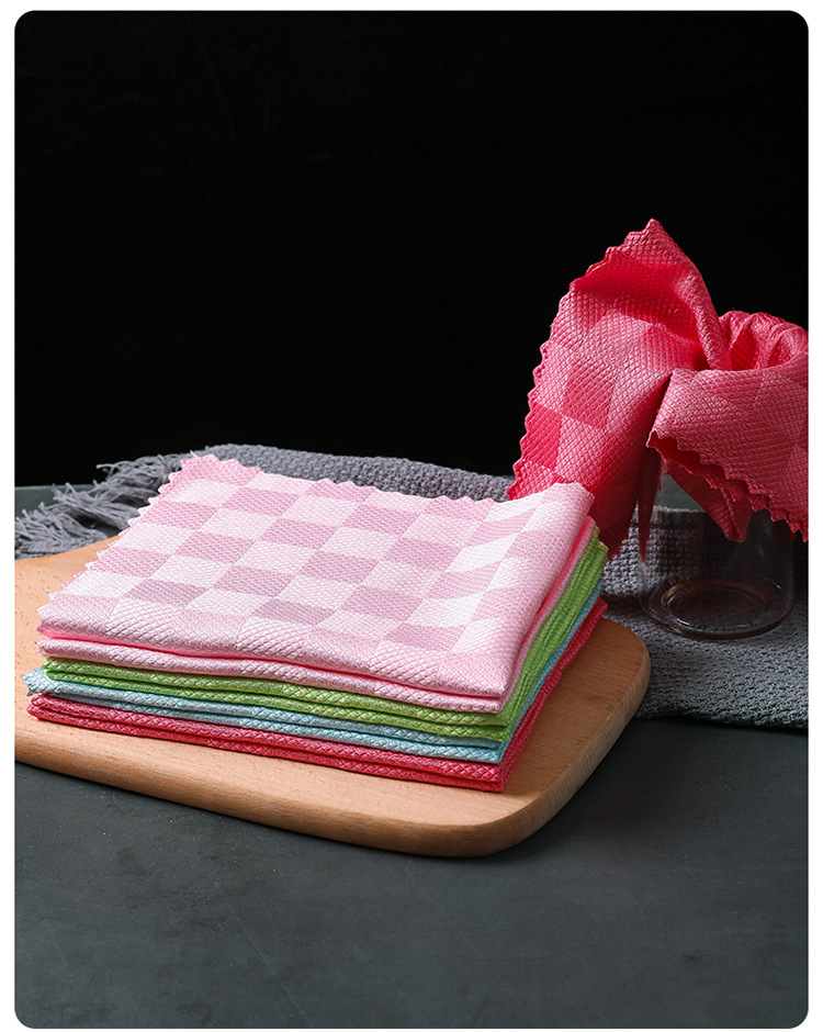 加厚鱼鳞抹布擦玻璃清洁布无水印不易掉毛去油洗碗抹布擦镜子布