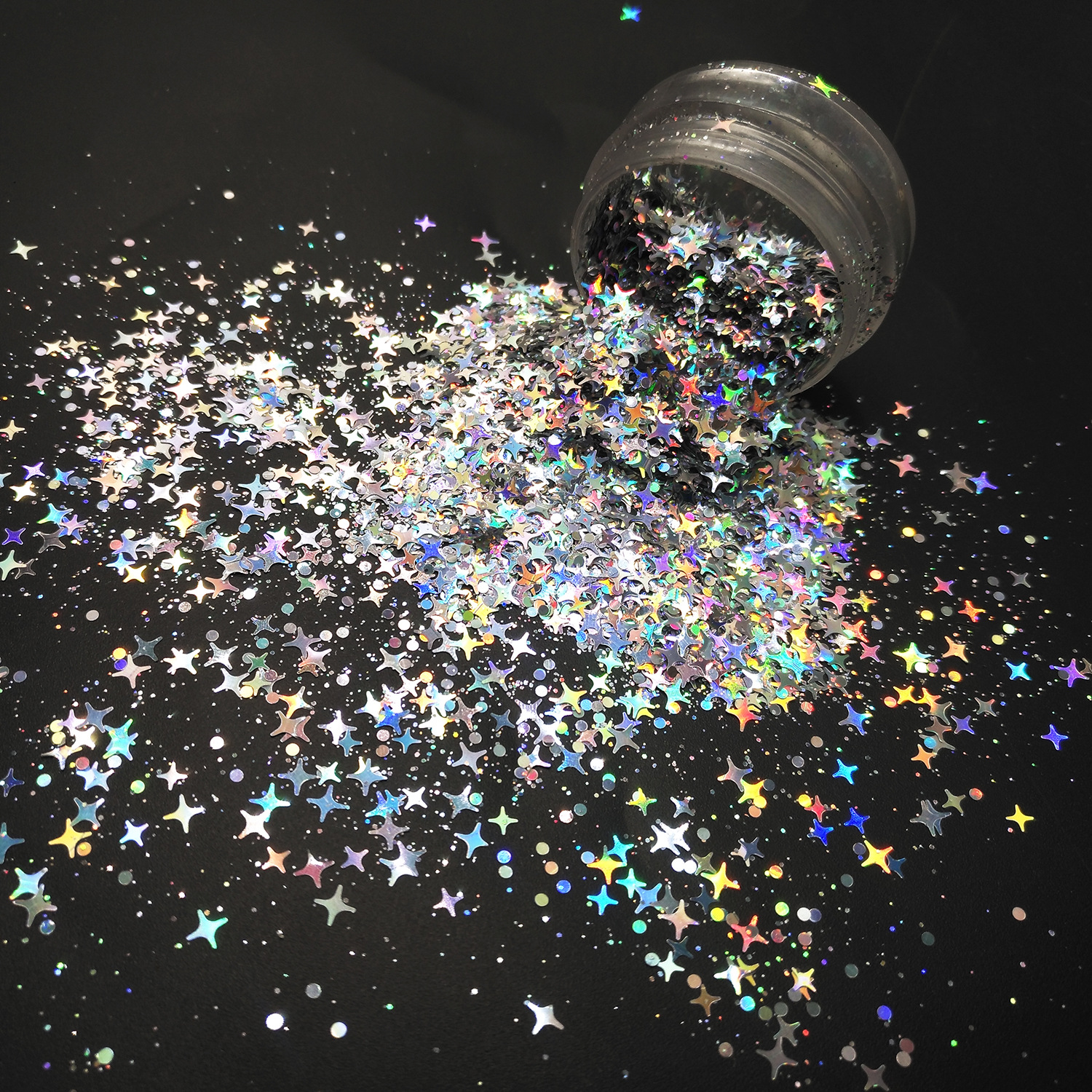 厂家镭射银色pet混形星空金葱细粉闪光亮片 美甲化妆滴胶圣诞