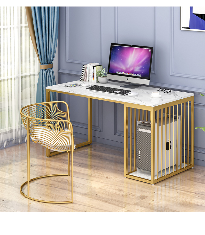 小日子北欧大理石电脑桌卧室家用书房书房轻奢书桌现代简约办公桌