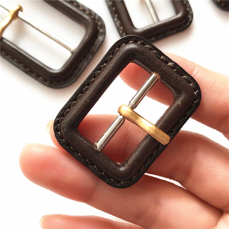 真皮日字扣风衣腰带调节扣大衣日子扣皮包扣真皮三档扣5色现货