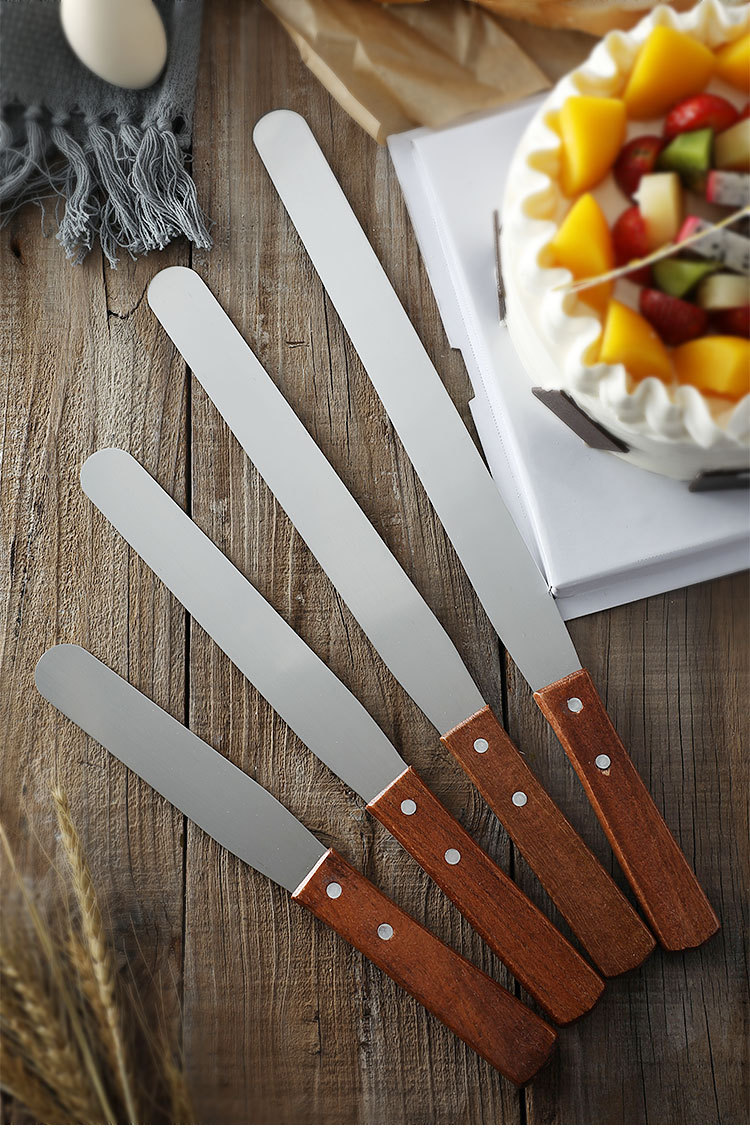 烘焙工具 木柄抹刀 直吻刀刮平刀脱模刀 做蛋糕奶油裱花刀