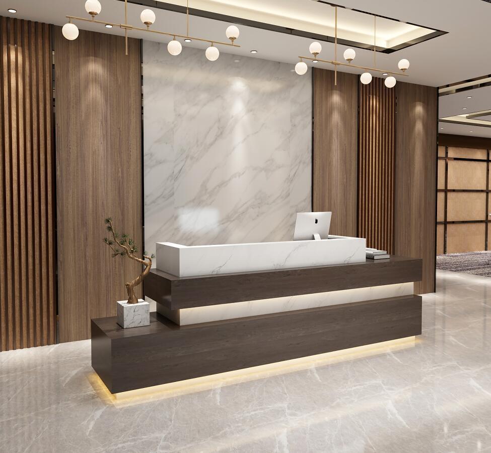 公司复古前台接待台简约简约创意迎宾台吧台收银台办公室柜台桌子