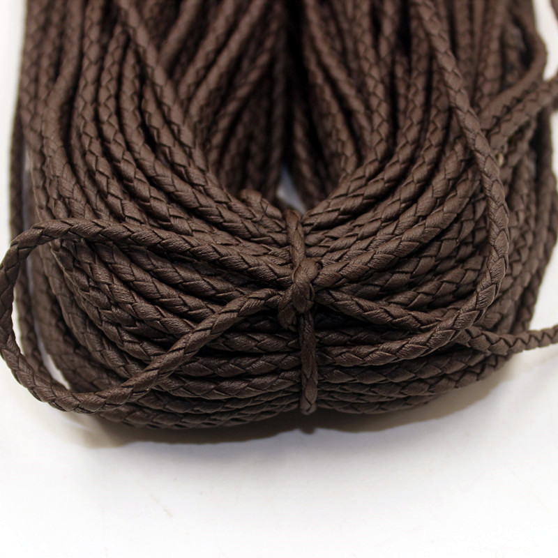 diypu圆形编织皮绳4 diy手绳项链绳皮绳编织仿羊皮绳辅料项链绳
