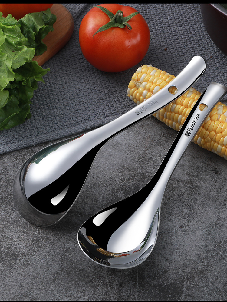 不锈钢汤勺加厚盛粥勺饭勺大勺子长柄汤勺火锅家用大号喝汤