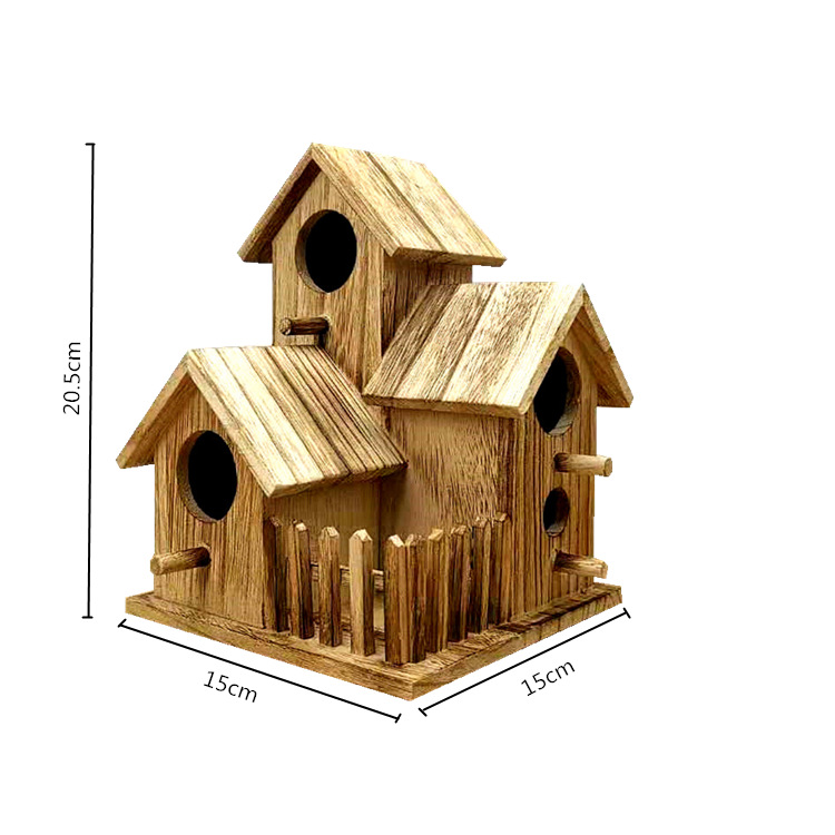 厂家批发多层木质鸟窝 别墅式鸟房子木质鸟窝 可定制大小