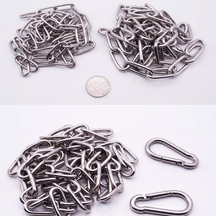 晾衣服扣挂加粗铁环不锈钢链条安全晒衣服连接工业方滑锁扣环扣晒