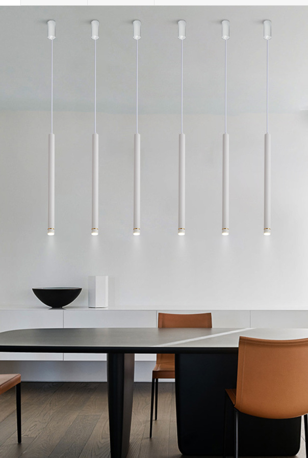 圆柱形吊灯现代简约床头创意单头客厅吊线射灯前台吧台餐厅楼梯灯