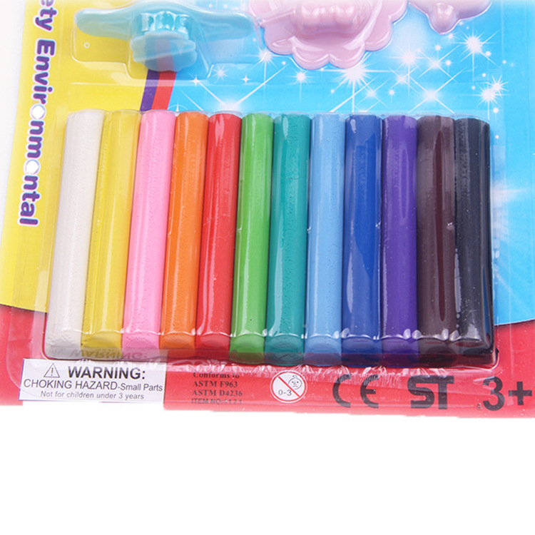 Pei Lepao Colored Clay 12 Ribbon Tool Suction Card Light Calcium Rubber Dough Children 'S DIY Toys Educational Teaching Toys