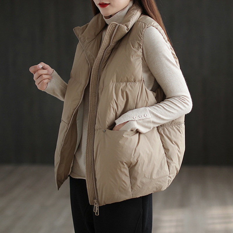 羽绒马甲女短款2020秋冬新韩版宽时尚韩版羽绒服背心坎肩马夹外套