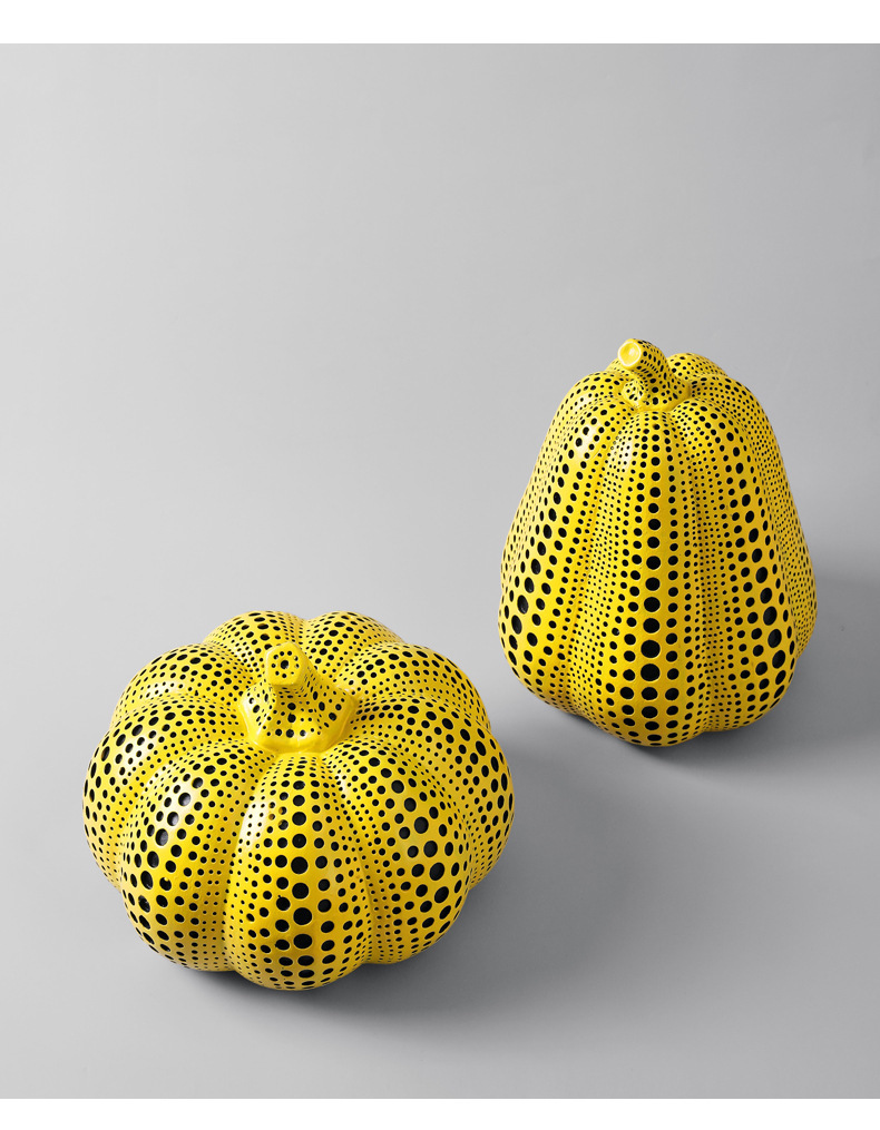 黄色南瓜动物树脂工艺品摆件 北欧创意家居样板房桌面ins软装饰品