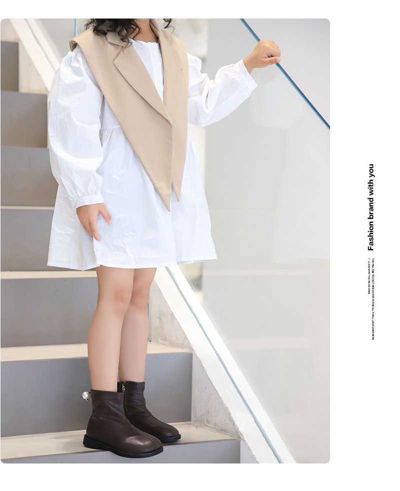 女童靴子2022年新款春秋儿童短靴二棉时尚皮靴英伦风小女孩马丁靴
