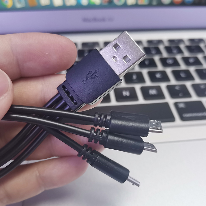 一拖三充电线 一分三合一 带3个安卓micro接口充电线 usb一出三