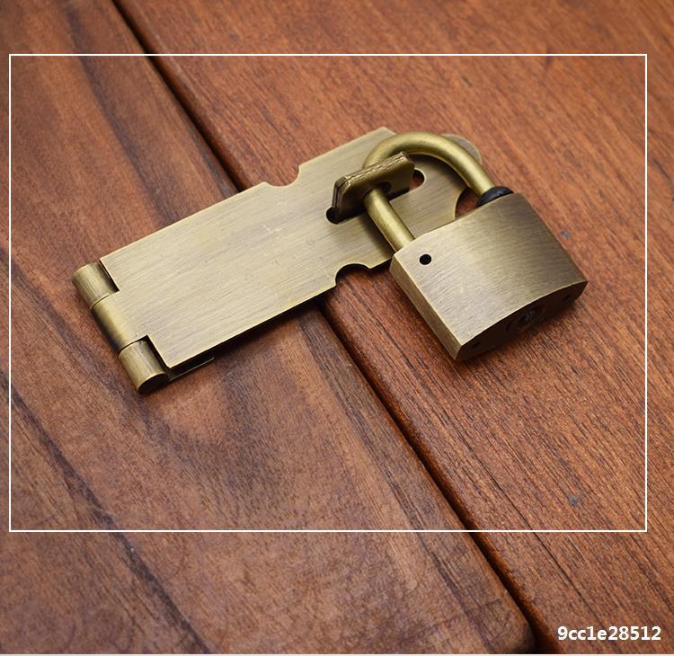 老式铜简约纯铜单扇度锁扣房门90铜室内门锁直角鼻门插销门锁搭扣