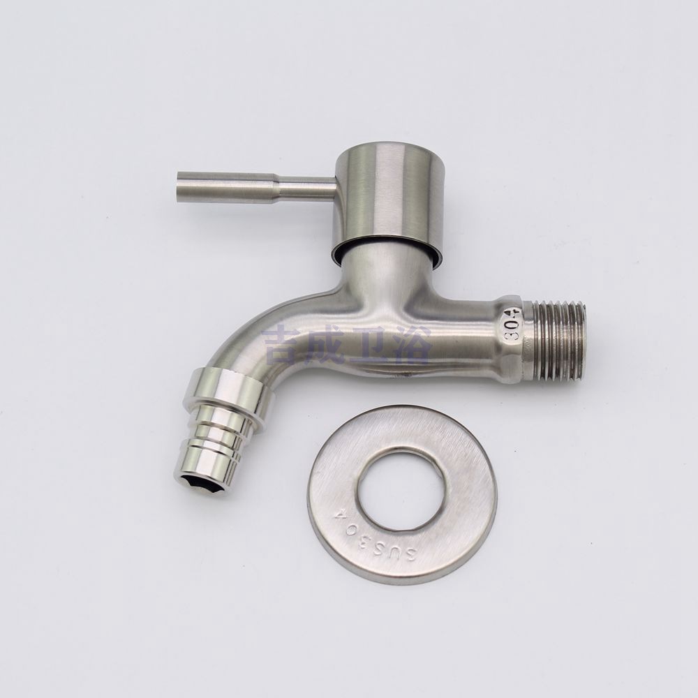 厂家批发外贸款304一字手柄快开洗衣机水龙头304拉丝龙头
