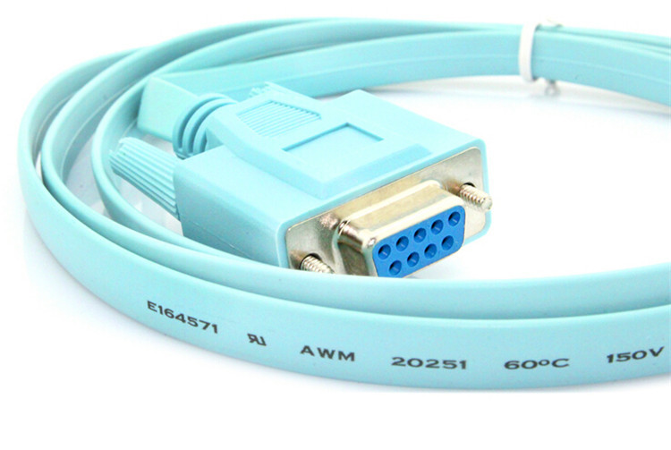 rj45转9针串口 rj45转rs232 网线水晶头转com九针 路由器配置线