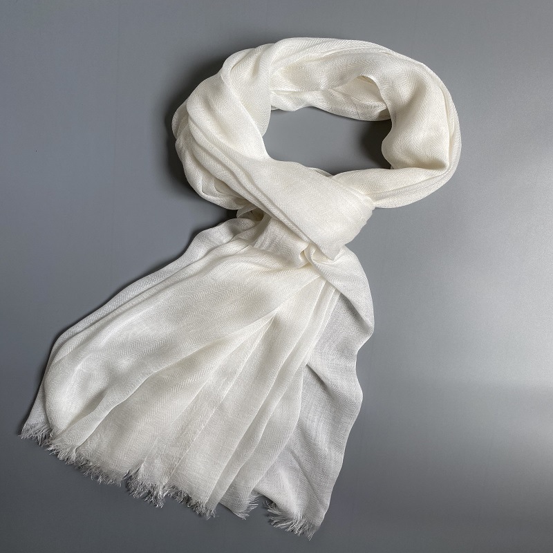 白色人字纹围巾diy白围巾教学胚布植物染色蜡染蓝染手绘扎染围巾