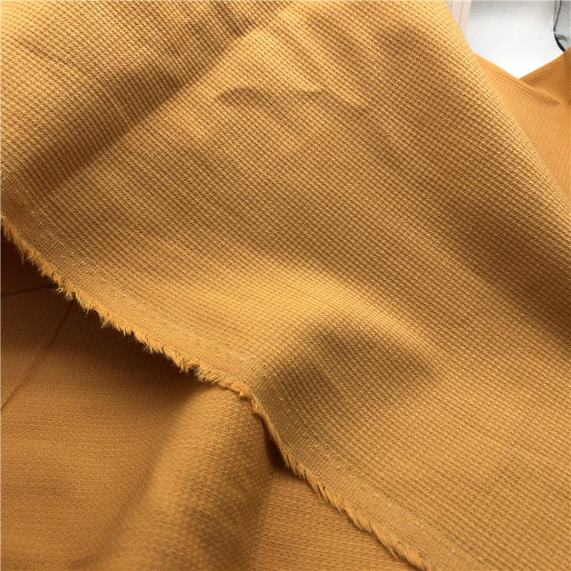 秋冬全棉磨毛梭织棉布提花泡泡格子布 外套工装休闲服面料 砂洗棉