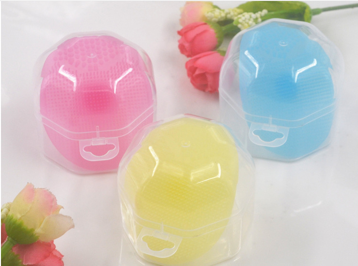 Baby Bath Cleaning Brush Exfoliating Massage Facial Brush Baby Silicone Shampoo Brush