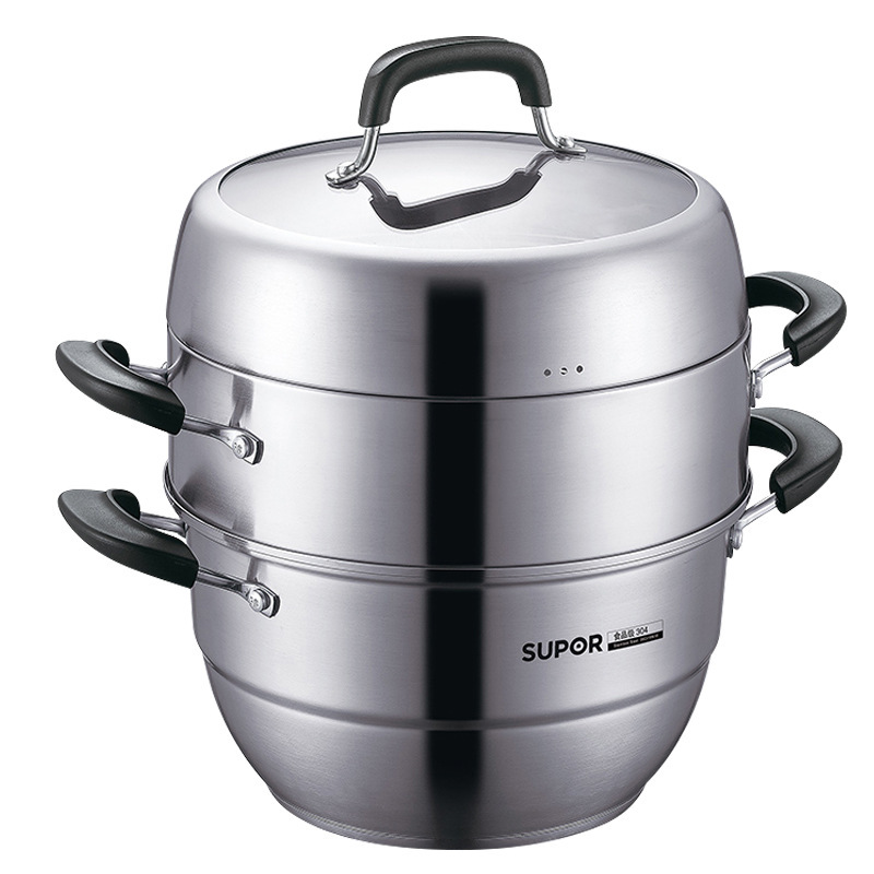 苏泊尔sz26v1/sz28v1/sz30v1三层蒸锅304不锈钢巧易取聚能环复底