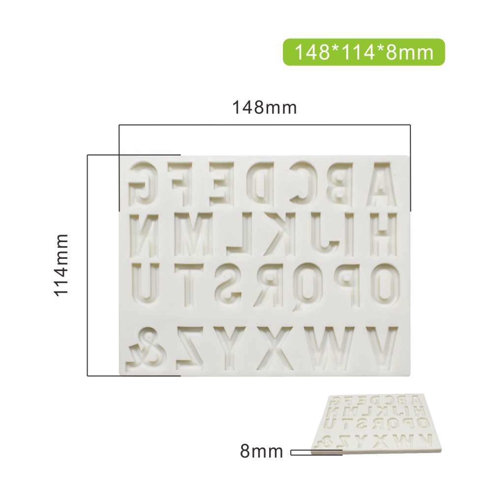 新款大写英文字母立体数字翻糖硅胶模具装饰蛋糕烘焙工具现货批发