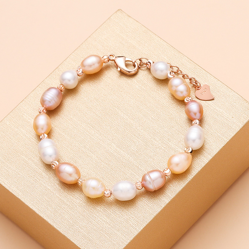 巴洛克天然淡水珍珠手链女式手饰手串微商直播爆款地摊小商品批发