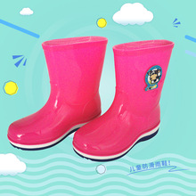 厂家批发新款三色雨鞋 创意卡通儿童防滑水鞋 男女宝宝加棉雨靴