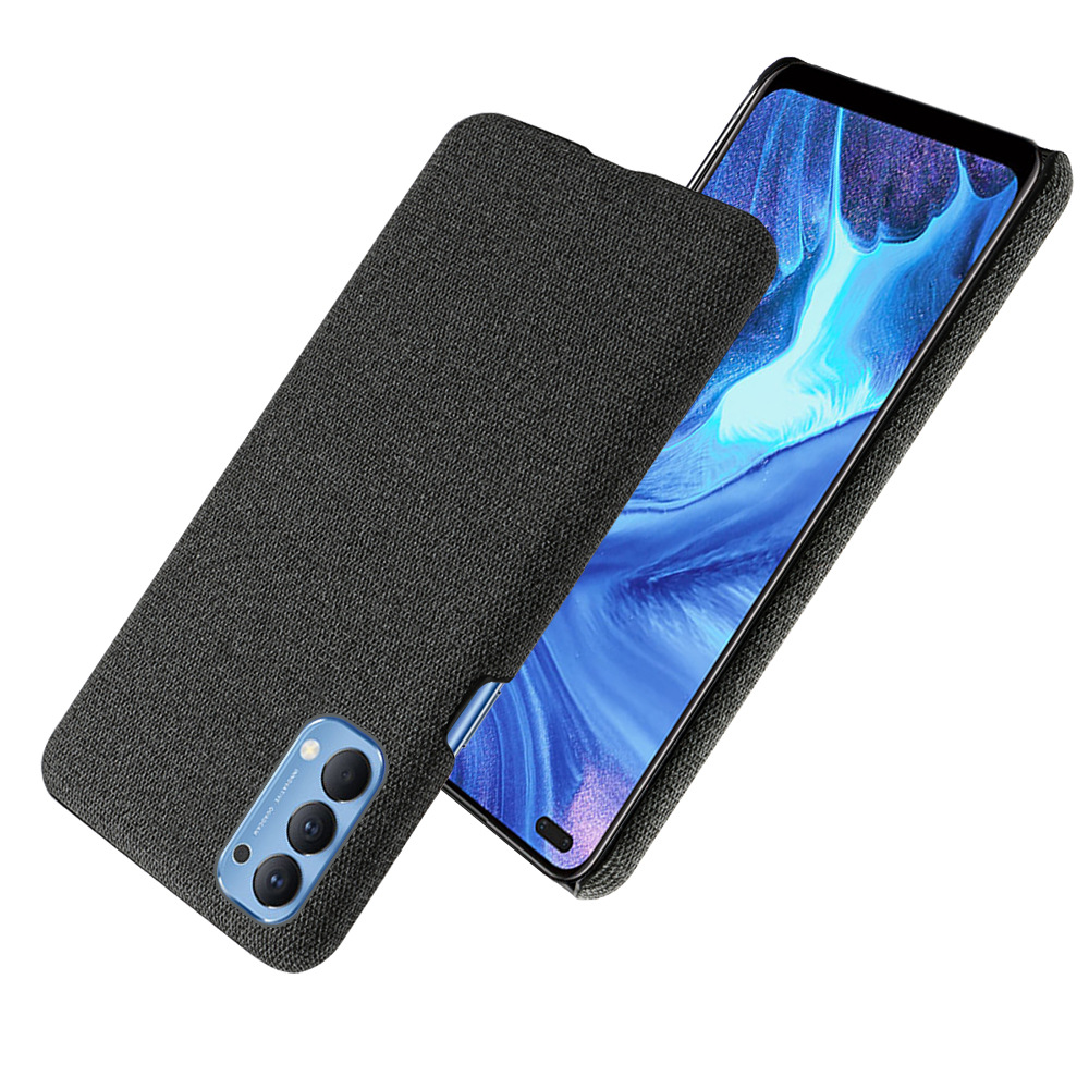 新款oppo reno4 海外版手机壳 适用oppo reno4防摔创意布纹保护套