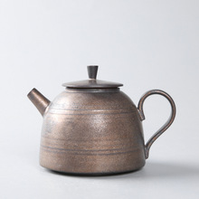 厂家批发粗陶小茶壶陶瓷家用单壶 日式泡茶器复古功夫茶具侧把壶