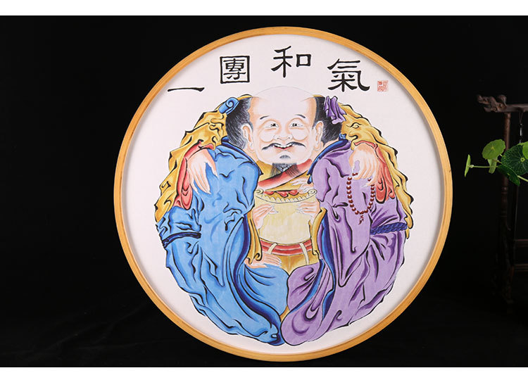 一团和气图挂画新中式圆形电表箱遮挡箱玄关走廊过道禅意茶楼客厅