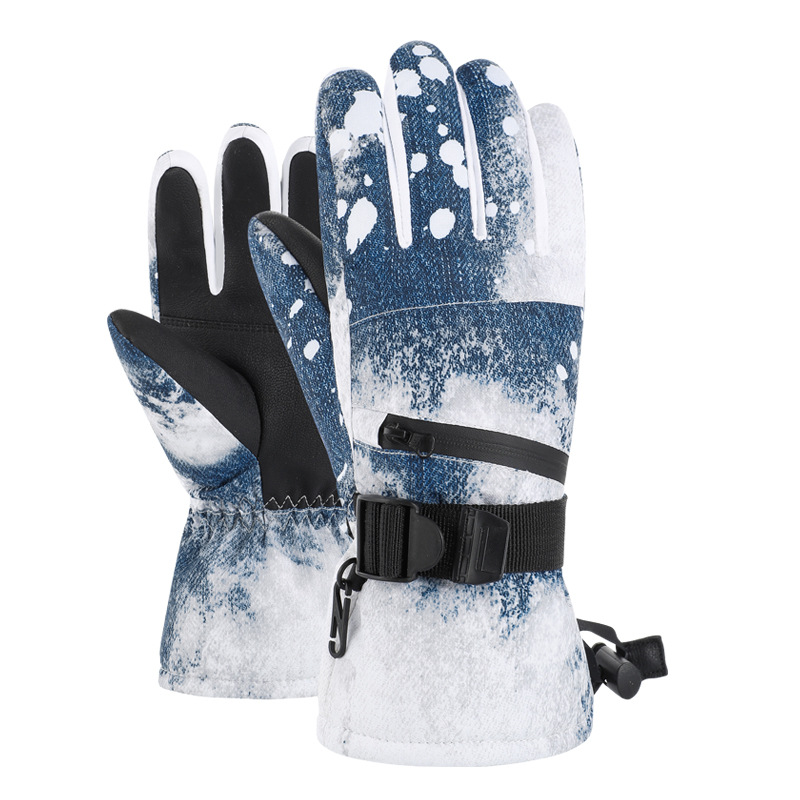 Ski Gloves Men's and Women's Winter Warm Thickened Adult Outdoor Mountaineering Cycling Couple's Touch Screen Fleece-Lined Motorcycle