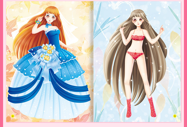 公主贴贴画全套6册 3-4-5-6岁幼儿园宝宝换装贴画女孩换衣贴纸书