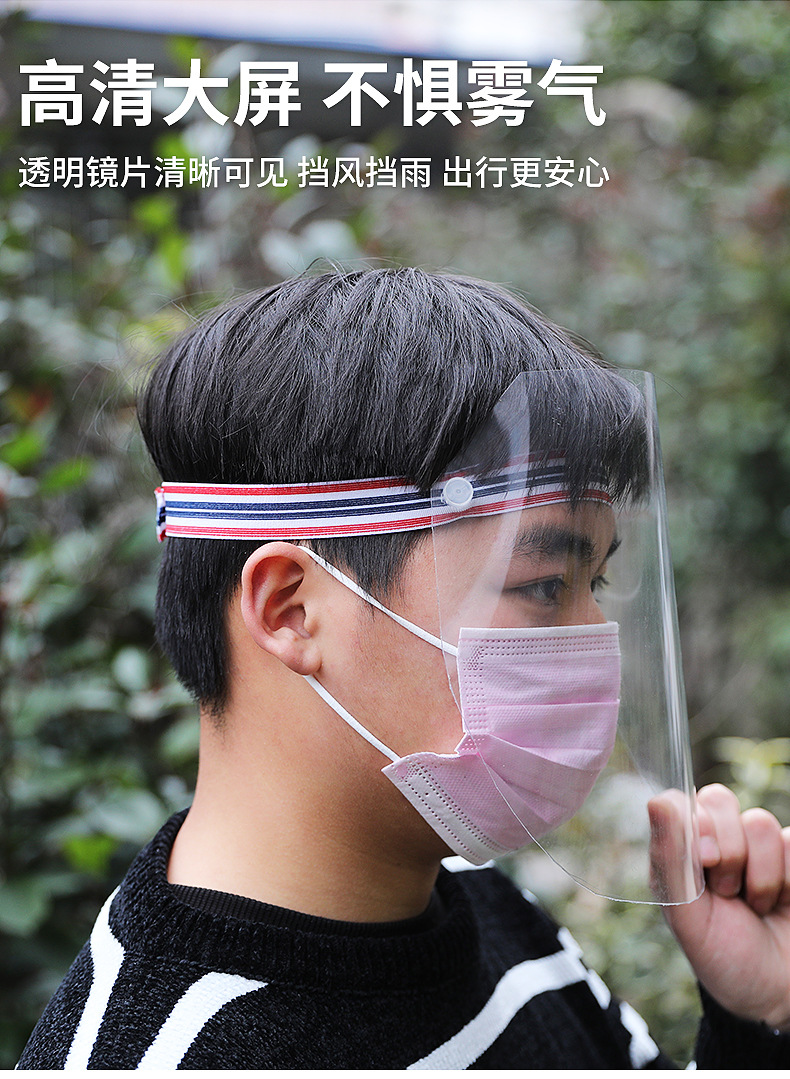 防飞沫防护面罩高清透明成人全脸防溅面罩防油烟护脸隔离面具