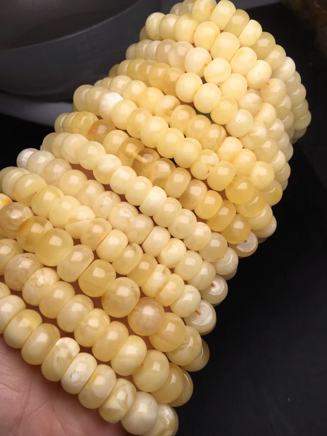 厂家直销天然琥珀蜜蜡白花蜜老型珠手串diy 精品无瑕疵 蜡质饱满