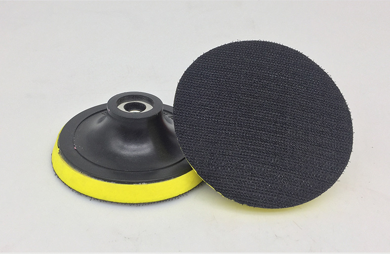 3寸4寸植绒砂纸角磨机配件自粘盘 抛光粘盘 电i动粘盘 打蜡盘